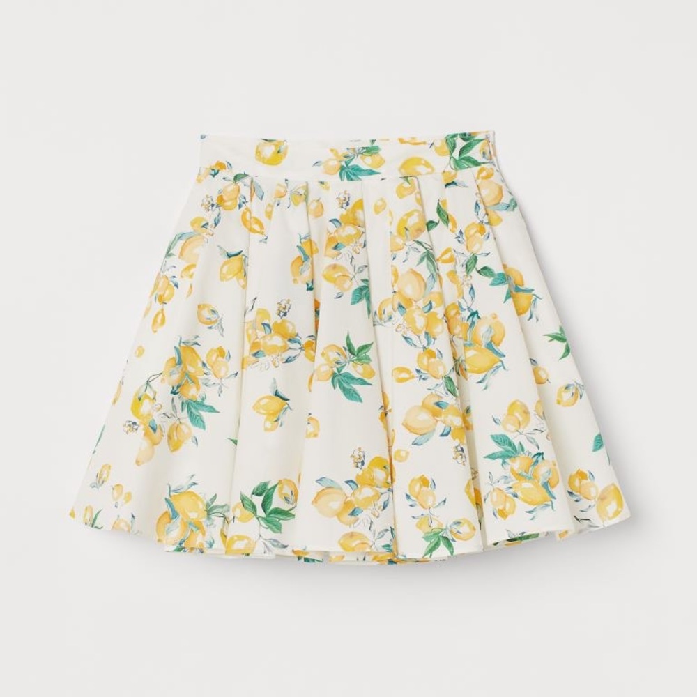 H&M lemon skater skirt